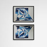 Johanna Grotzke Transparent Medium blue gradient Puzzle Frame Black Schwarz