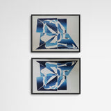 Johanna Grotzke Transparent Medium blue gradient Puzzle Frame Grey Grau