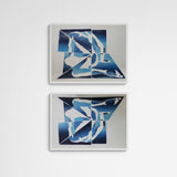 Johanna Grotzke Transparent Medium blue gradient Puzzle Frame White Weiß