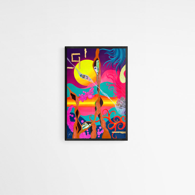 Jas boho art woody Frame Black Schwarz