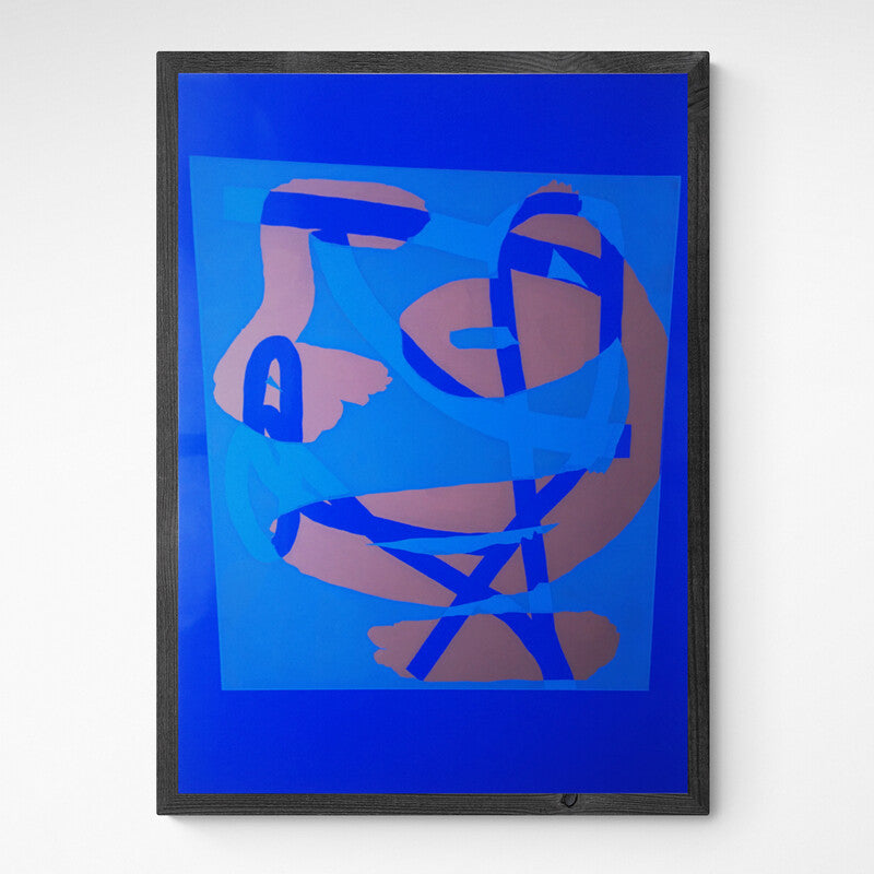 Kunst100 Hola i Chau maniobras blue Frame Grey Grau