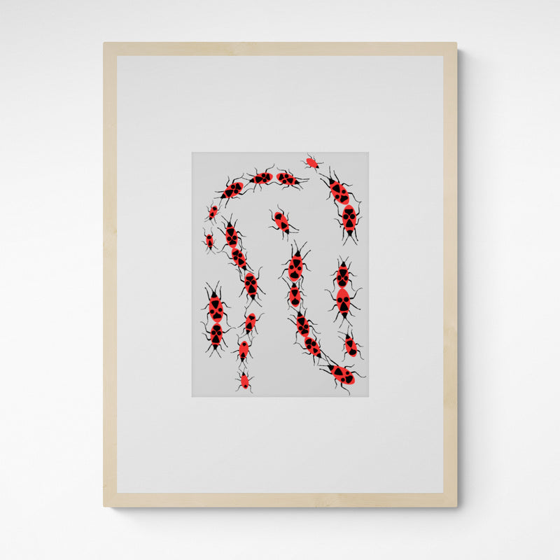 Kunst100 Charlotte Rother Feuerkäfer Frame Wood Fichte Fichte