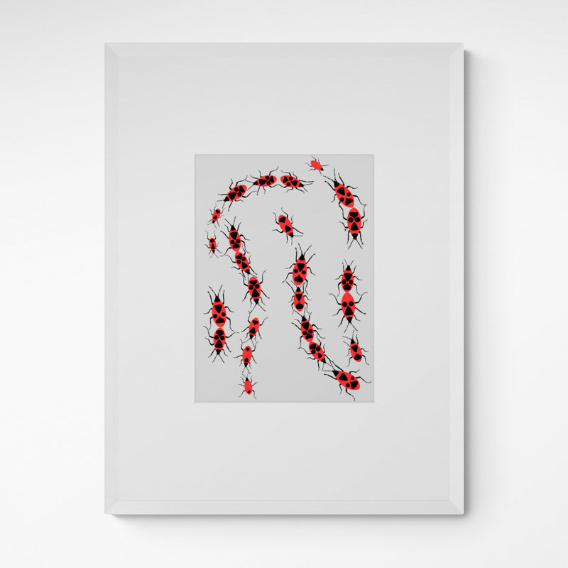 Kunst100 Charlotte Rother Feuerkäfer Frame White Weiß Weiß