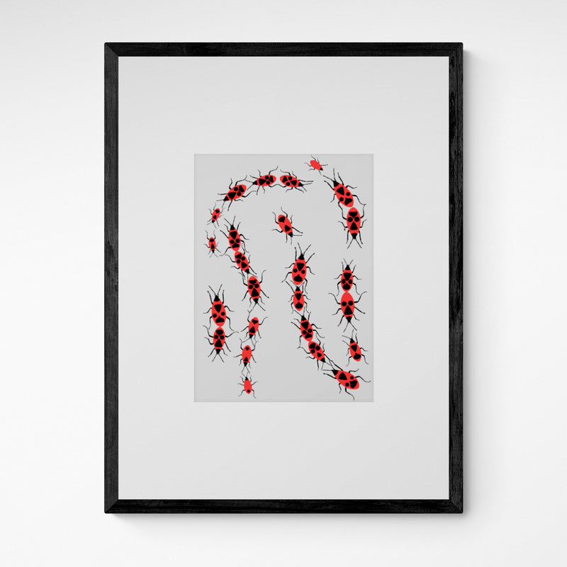 Kunst100 Charlotte Rother Feuerkäfer Frame Black Schwarz Schwarz