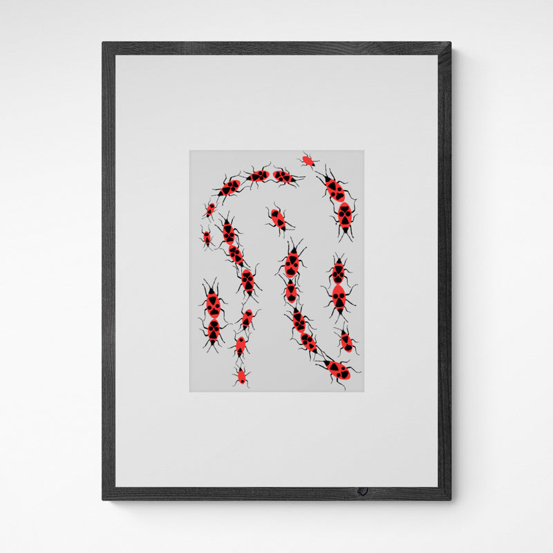 Kunst100 Charlotte Rother Feuerkäfer Frame Grey Grau Grau
