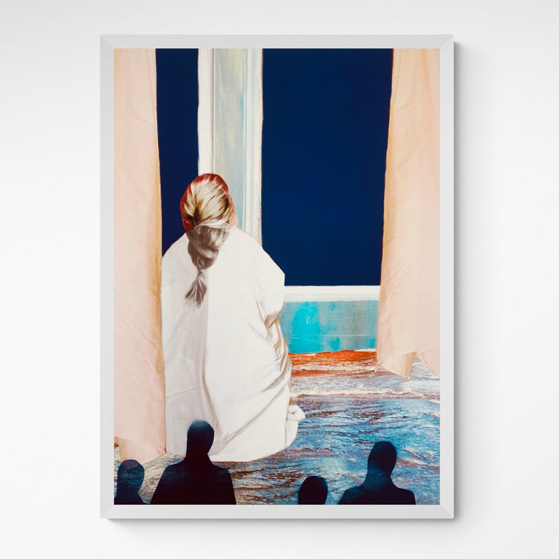 Kunst100 Johanna von Oldershausen Die Wellen - Modifizierte Serie, Spraypaint auf Hahnemühle Frame White Weiß