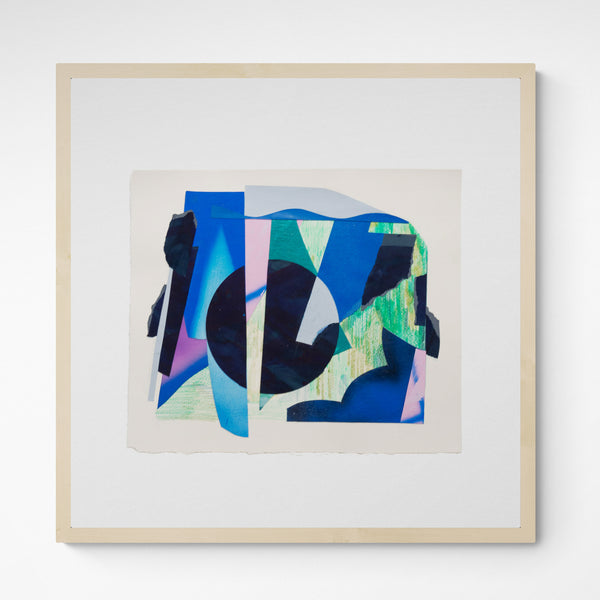 Kunst100 Roberto Rivadeneira Blue fragments 005 Frame Wood Fichte