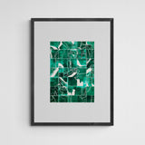 Johanna Grotzke Transparent Medium Green Tiles  Frame Grey Grau