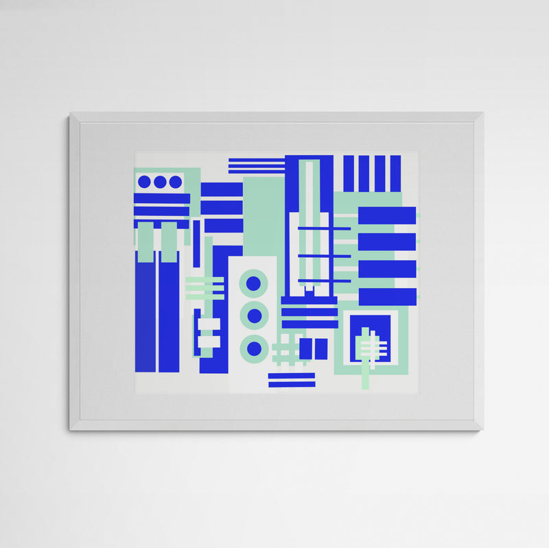 KikiBlow Blue Maschine Frame White Weiß