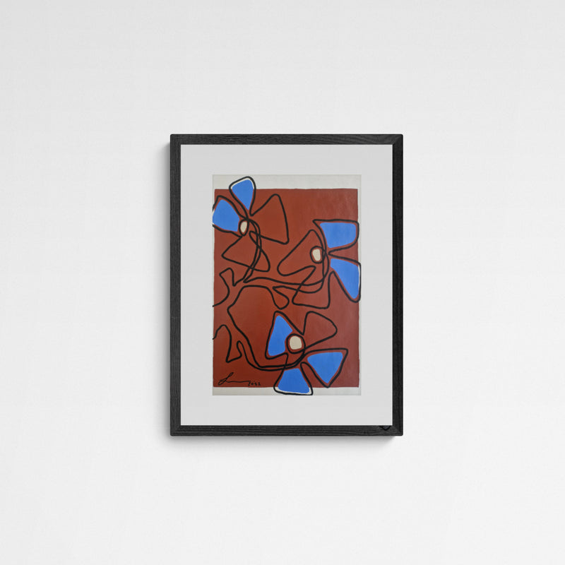 ATELIER N°9 by Lily Gehrke Flowerpot in Red Oxide & Blue Frame Grey Grau