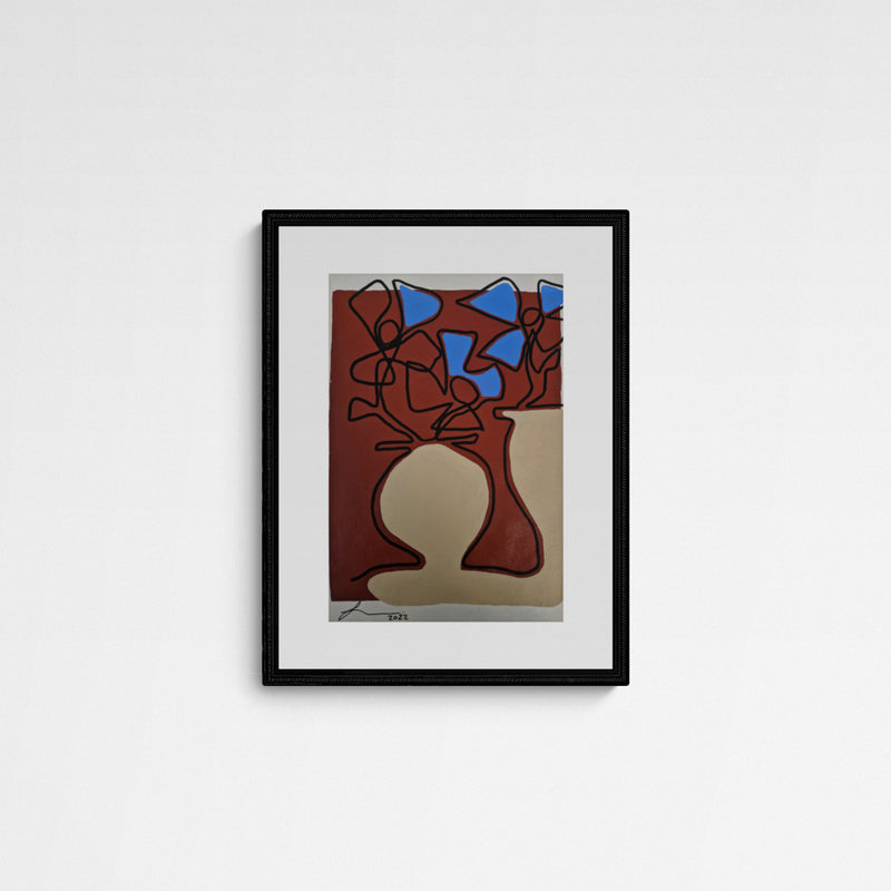 ATELIER N°9 by Lily Gehrke Flowerpot in Red Oxide II Frame Black Schwarz