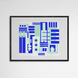 KikiBlow Blue Maschine Frame Grey Grau