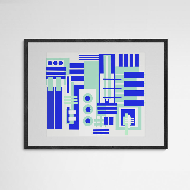 KikiBlow Blue Maschine Frame Grey Grau