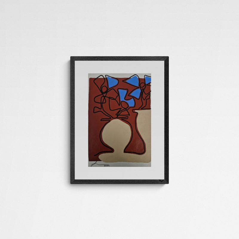 ATELIER N°9 by Lily Gehrke Flowerpot in Red Oxide II Frame Grey Grau