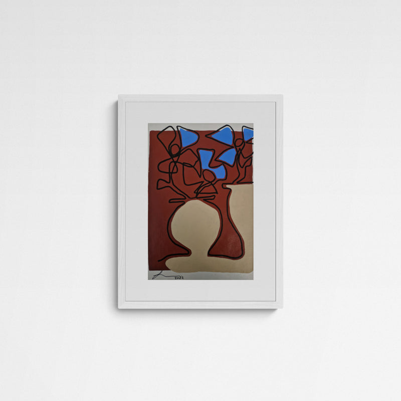 ATELIER N°9 by Lily Gehrke Flowerpot in Red Oxide II Frame White Weiß