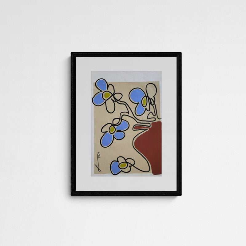 ATELIER N°9 by Lily Gehrke Flowerpot in Sand Colour Frame Black Schwarz