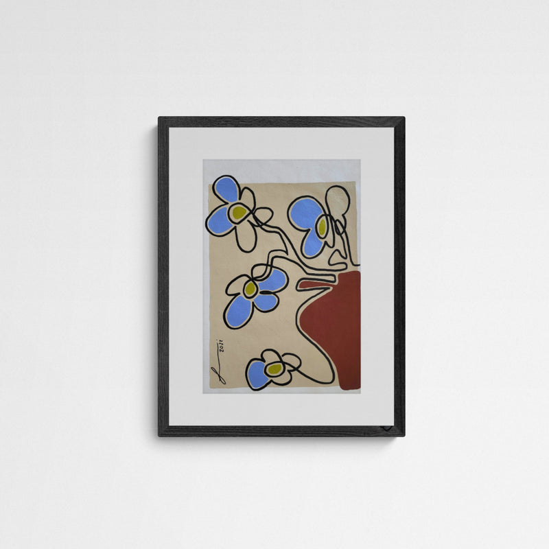 ATELIER N°9 by Lily Gehrke Flowerpot in Sand Colour Frame Grey Grau