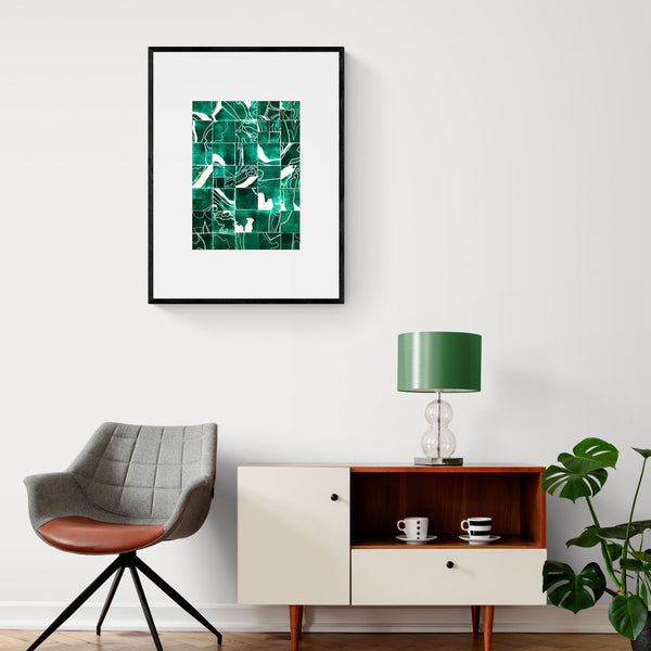 Johanna Grotzke Transparent Medium Green Tiles  Interior