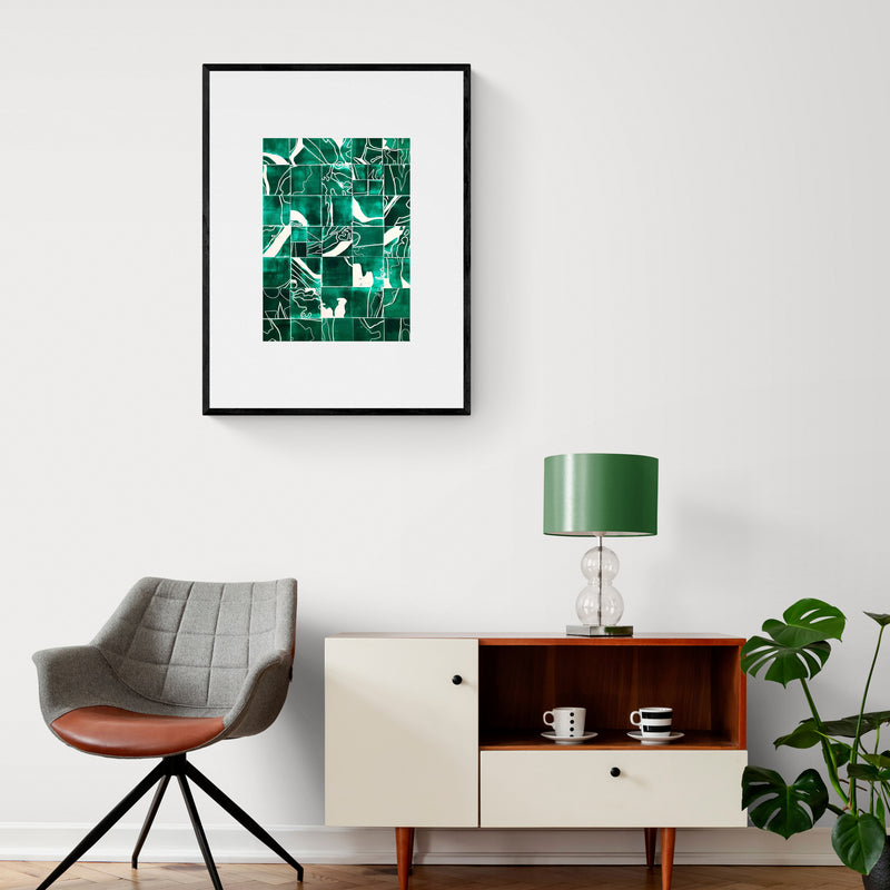 Johanna Grotzke Transparent Medium Green Tiles  Interior