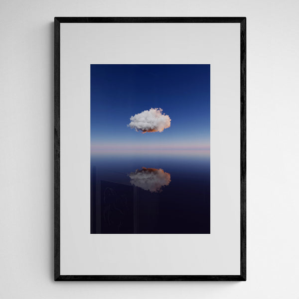Kunst100 A Lonely Cloud Above Water Frame Black Schwarz Schwarz