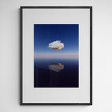 Kunst100 A Lonely Cloud Above Water Frame Grey Grau Grau