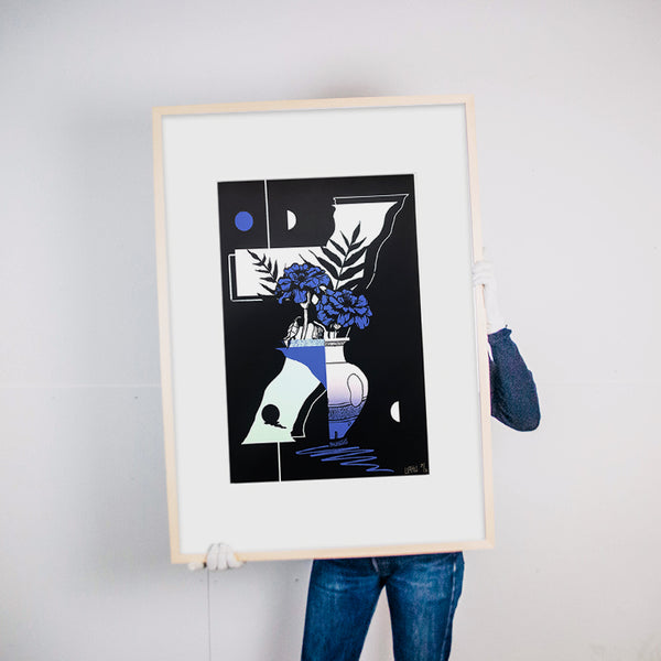 Roberto Rivadeneira Tones of blue Kunst100 Rahmen