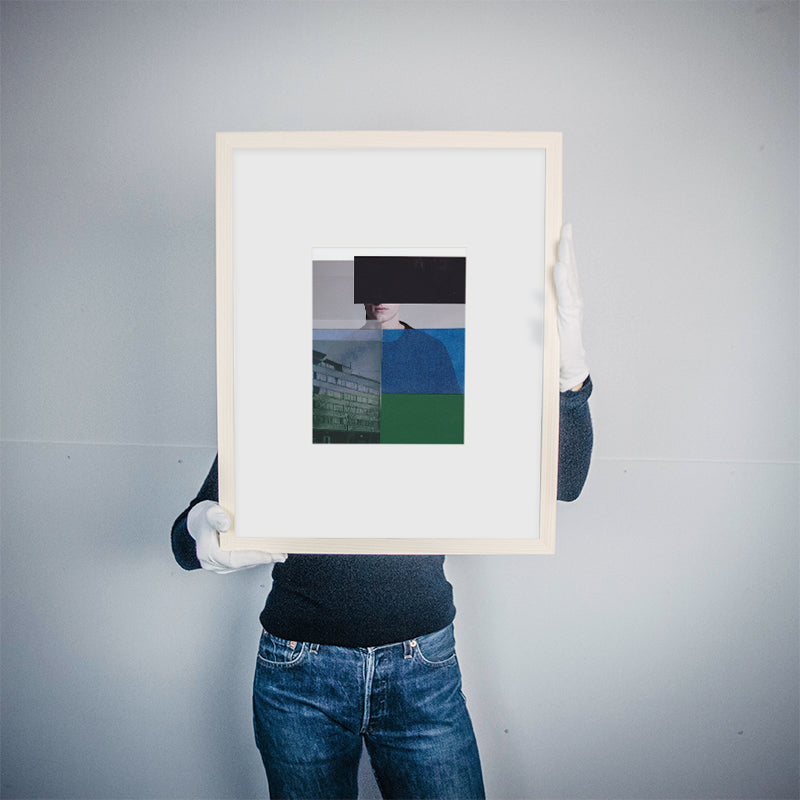 Claudia Tyborski Grauer Block (Original) Kunst100 Rahmen