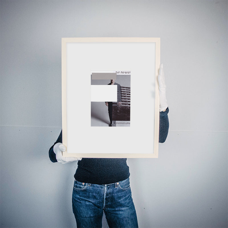 Claudia Tyborski Weißer und grauer Block (Original) Kunst100 Rahmen